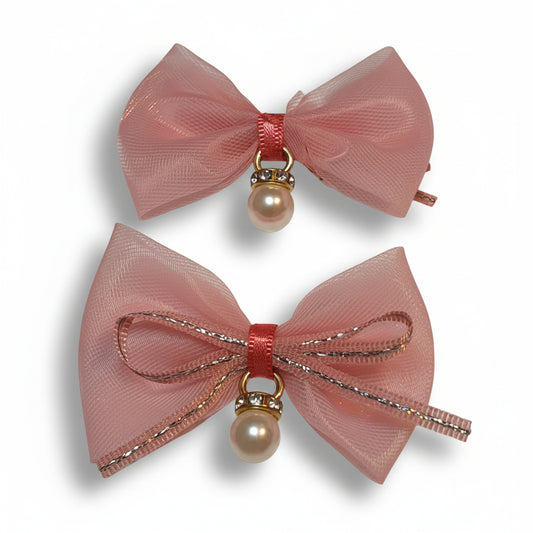 Fabric Bow with Pearl