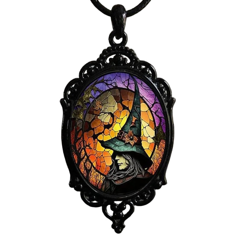Gothic Glass Halloween Pendant (4 Styles)