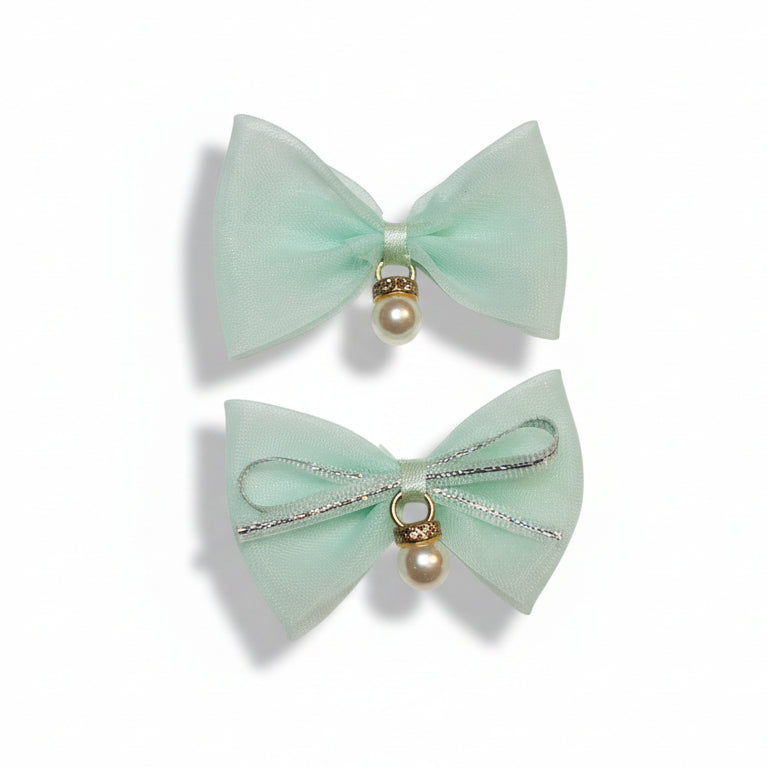 Fabric Bow with Pearl