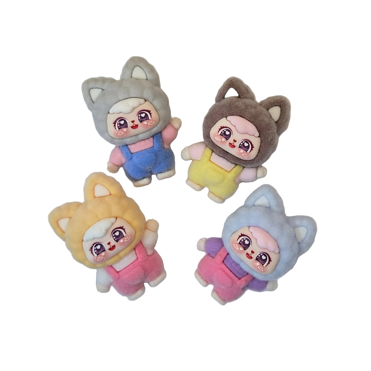 Baby Three Kitty Flocked Resin Dolls