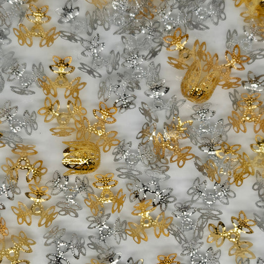 Bead-Caps Silver & Gold Mix