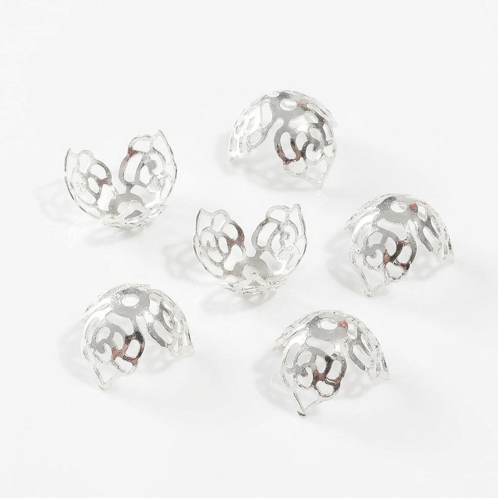 Metal Rose Bead Caps