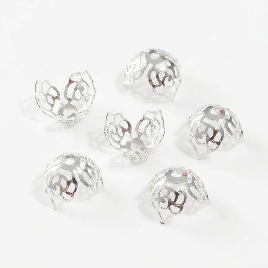 Metal Rose Bead Caps