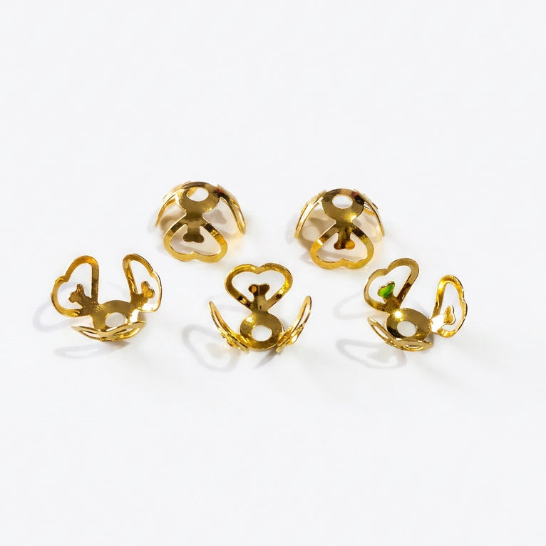 Heart Metal Bead Caps