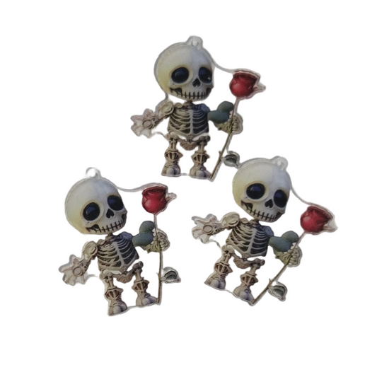 Skeleton Rose Acrylic Pendant