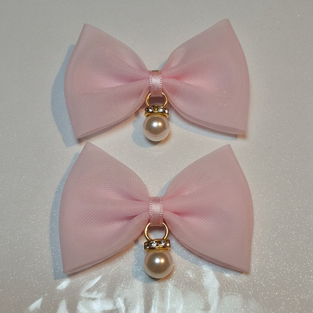 Fabric Bow with Pearl