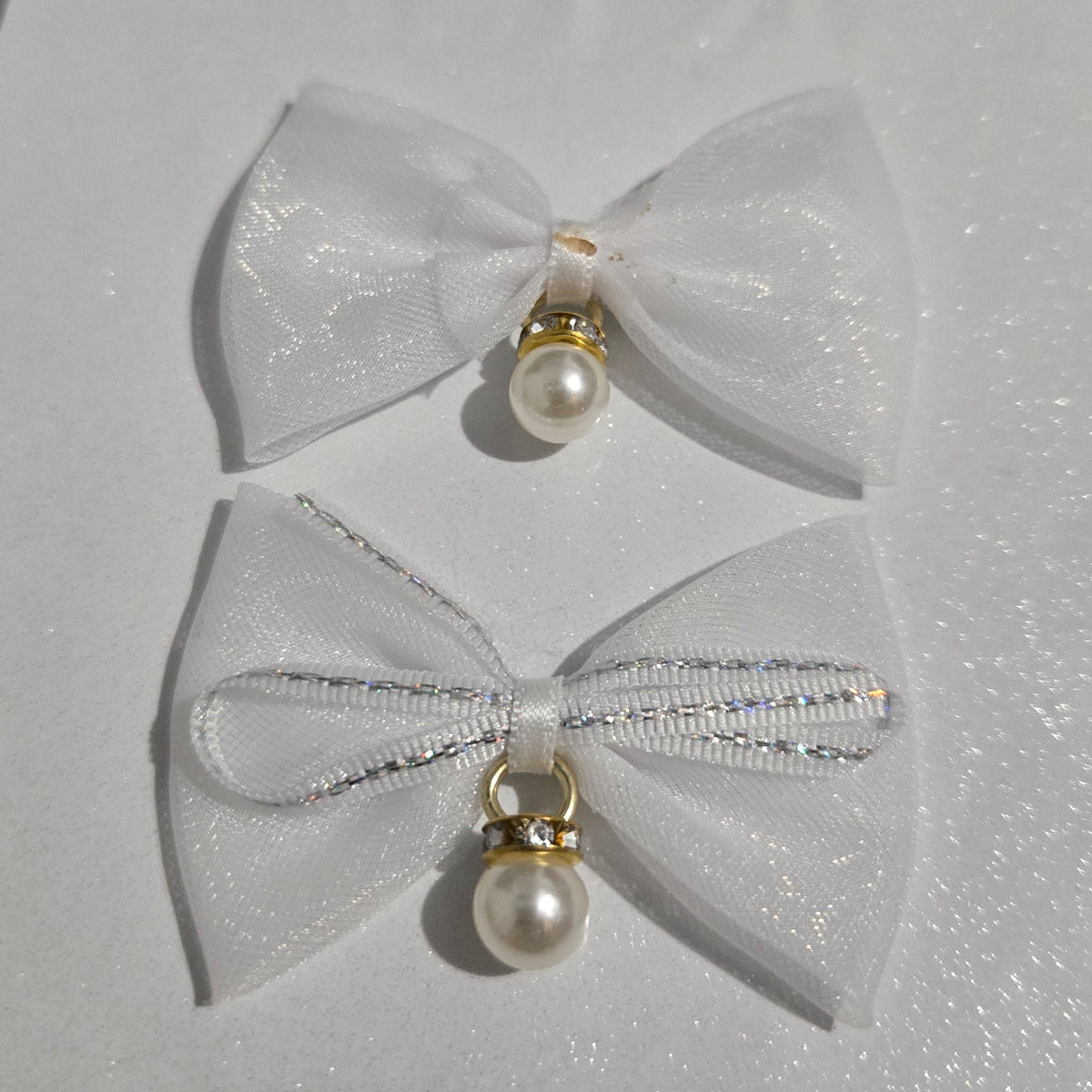 Fabric Bow with Pearl