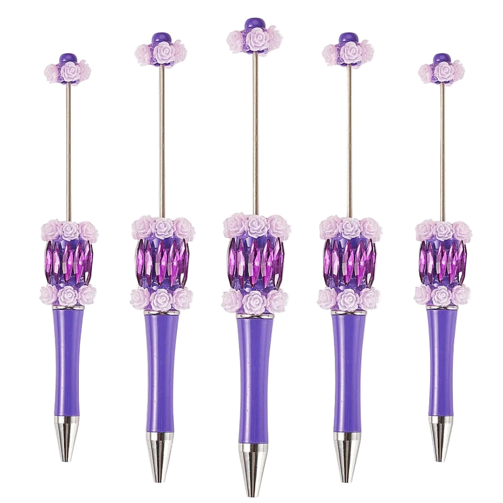 Jewelled Flower Beadable Pens