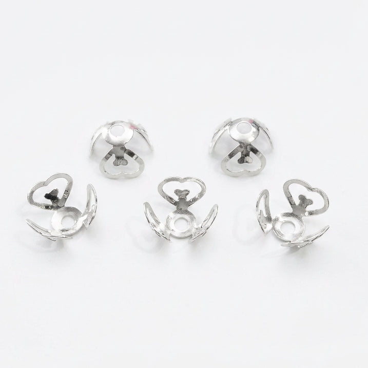 Heart Metal Bead Caps