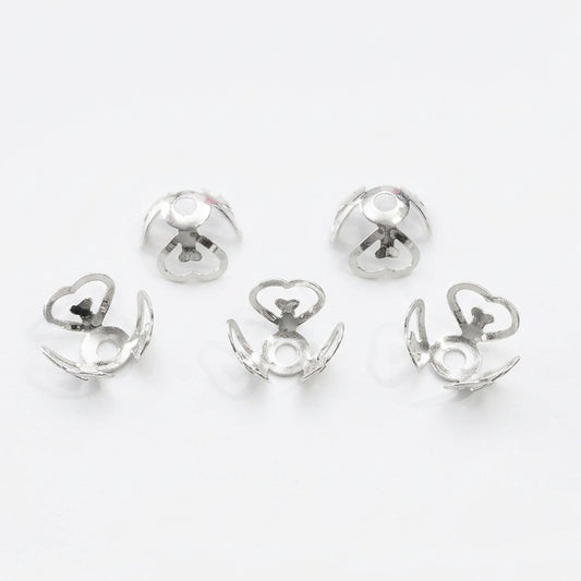 Metal Heart Bead Caps