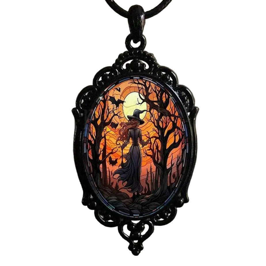 Gothic Glass Halloween Pendant (4 Styles)