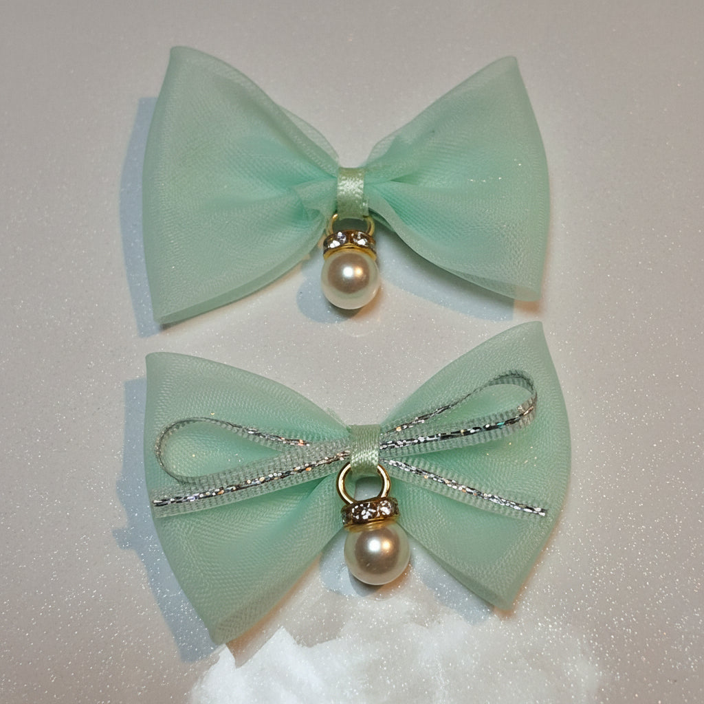 Fabric Bow with Pearl